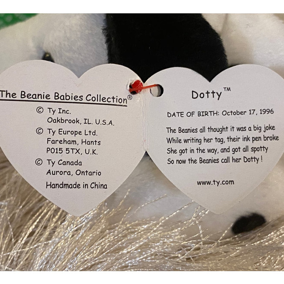 🐾 RARE Ty Beanie Baby DOTTY & UNOPENED TEENIE DOTTY - both have TAG ERRORS! 🐾 - Picture 2 of 16